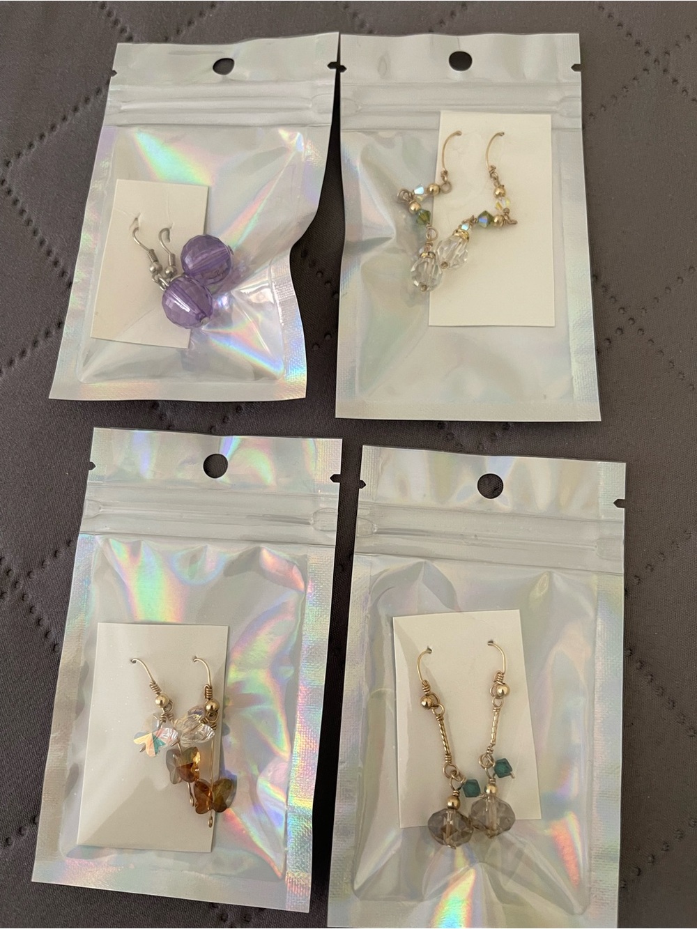 8 Pair Women's Beaded Dangle Earrings - Hand Made (New)